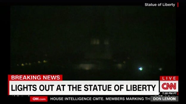 CNN also aired video that Lady Liberty had gone dark. The National Park Service, which manages the national monument, did not immediately respond to a request for comment.