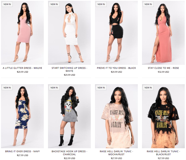 Fashion nova deals clothing website