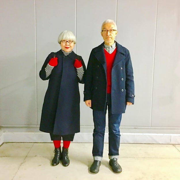 "Since we both have gray hair, we thought it'd be funny to match our fashion styles, so we started wearing clothes of the same color and patterns," said Mrs. Pon.