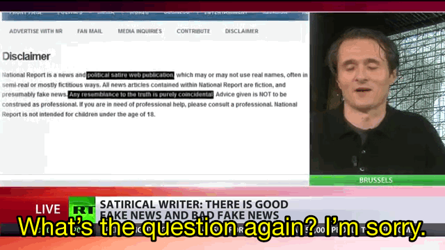 "I've been doing so many interviews today," he said. "What's the question again? I'm sorry."Horner insisted that what he does has satirical value, and that he isn't strictly driven by profit like some of his competitors. He also claimed to have raised hundreds of thousands of dollars for charitable causes including giveindia.org.