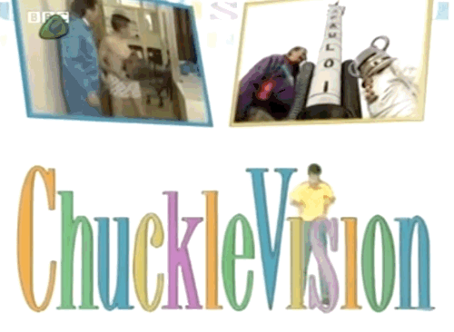 "CHUCKLE VISION CHUCKLE CHUCKLE VISION DOO DOO, DOO DOO, DOO DOO DOOOOOO DOO DOO DOO DOO DOO CHUCKLE CHUCKLE VISION."