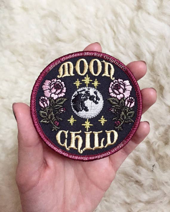21 Really Fucking Cool Iron On Patches Your Jacket Needs Right Now - this beautiful moon child patch 6 19 from etsy
