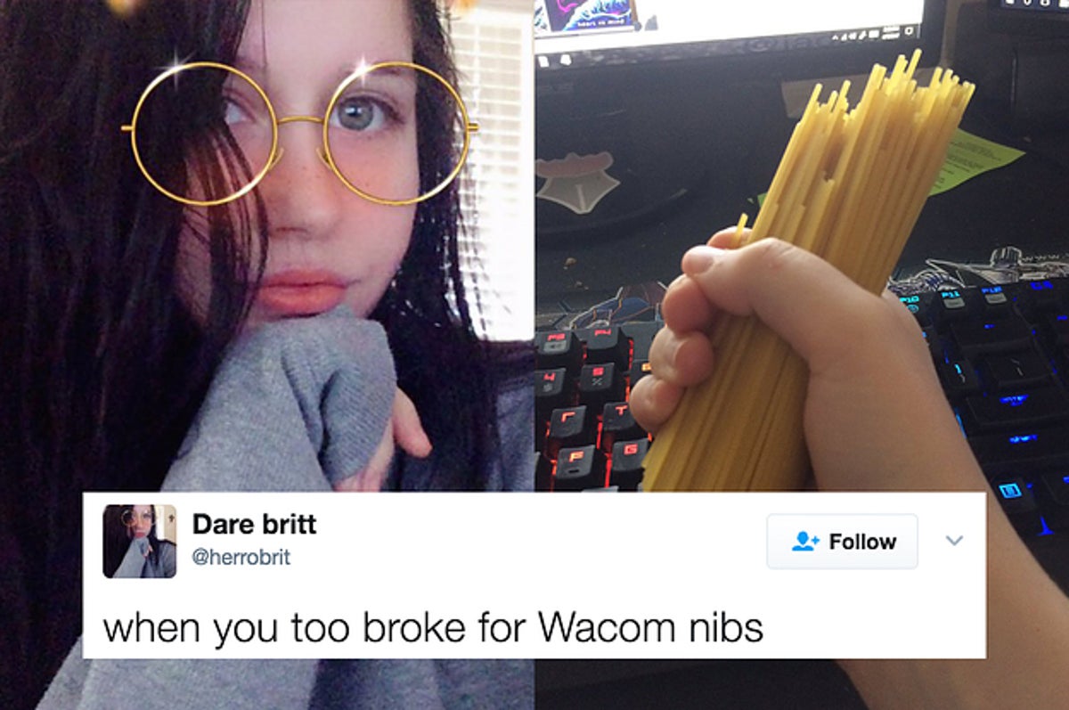 Art student figures out you can save money on Wacom nibs by using spaghetti