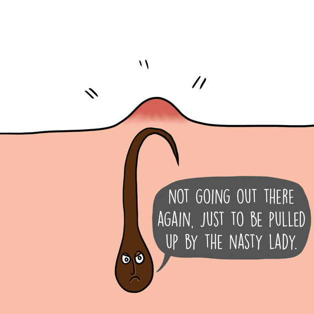 Pulling out pubic hair