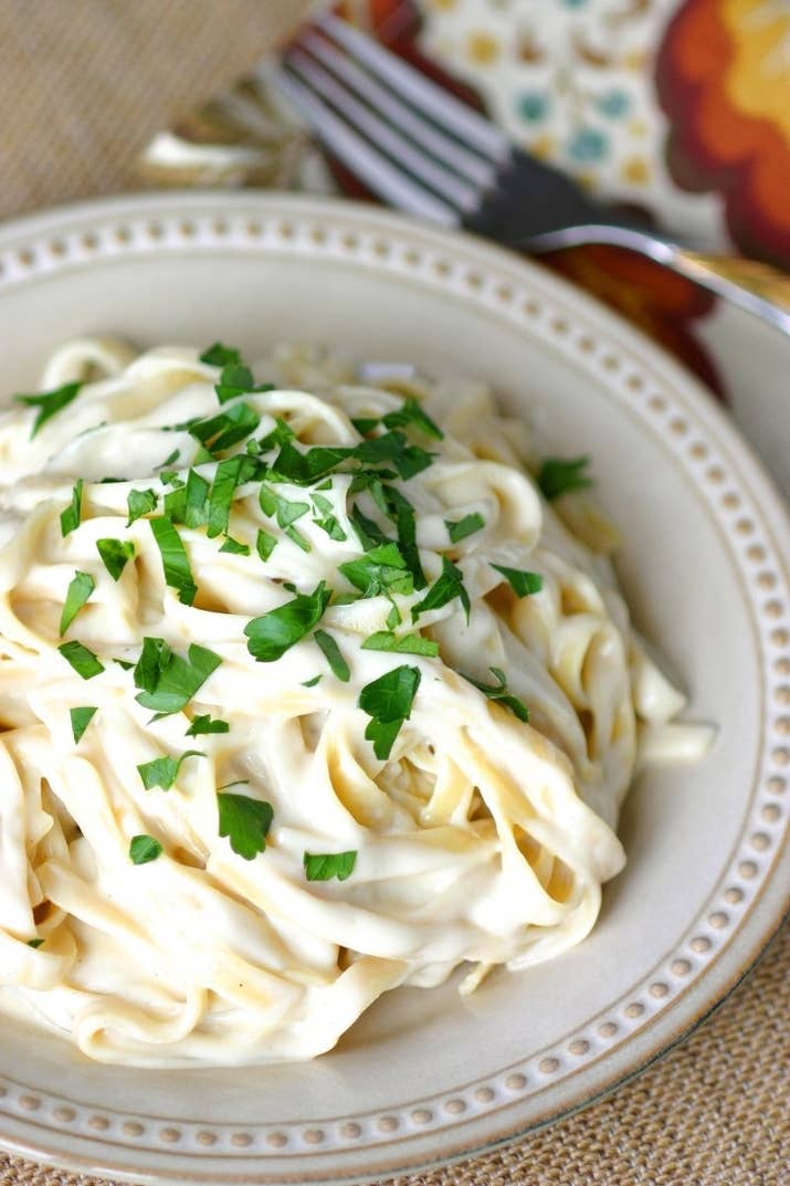 Cashews, nutritional yeast, white miso and flour form the base of this creamless yet rich pasta sauce. Get the recipe.