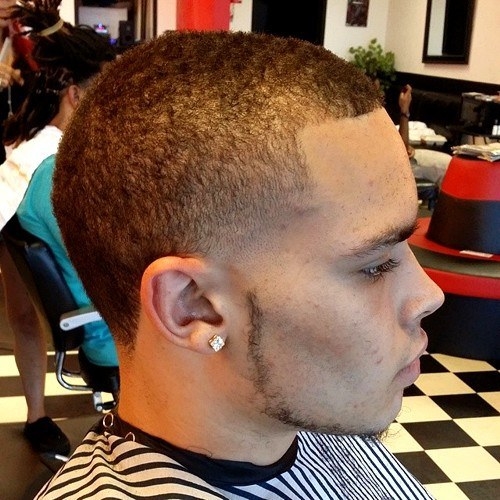 this haircut fits all face shapes, it’s simple yet elegant and is well known to give a calm, matured look especially when rocked with well-lined beards.