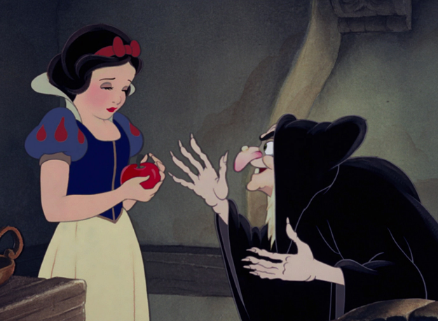 Why does Snow White eat food from a damn stranger?!?! SHE SHOULD KNOW BETTER!