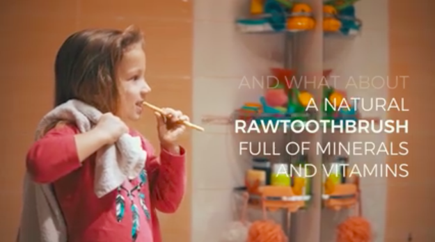 A Czech company named Yoni recently posted a video about a "revolutionary" new product called the Raw Toothbrush, full of ~ minerals and vitamins ~.