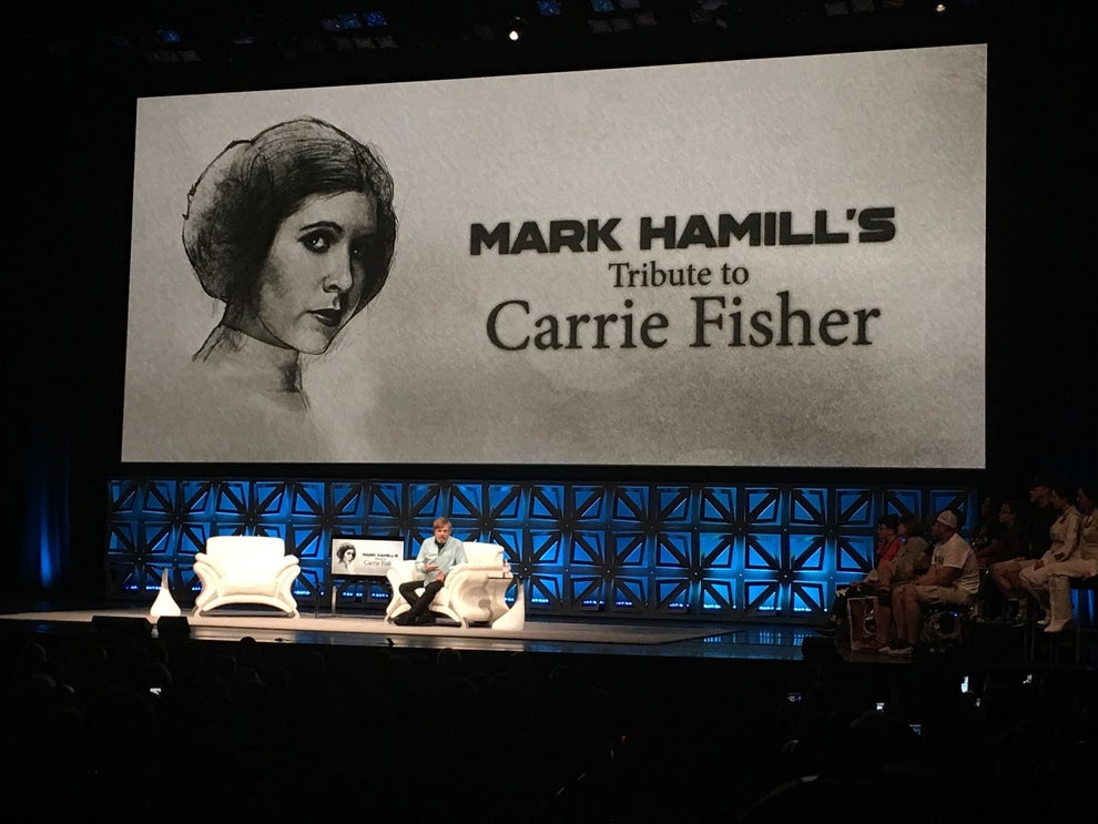 At the Star Wars 40th Anniversary Celebration in Orlando on Friday, Mark Hamill hosted a special panel in honor of the late Carrie Fisher, his Star Wars co-star and beloved friend.
