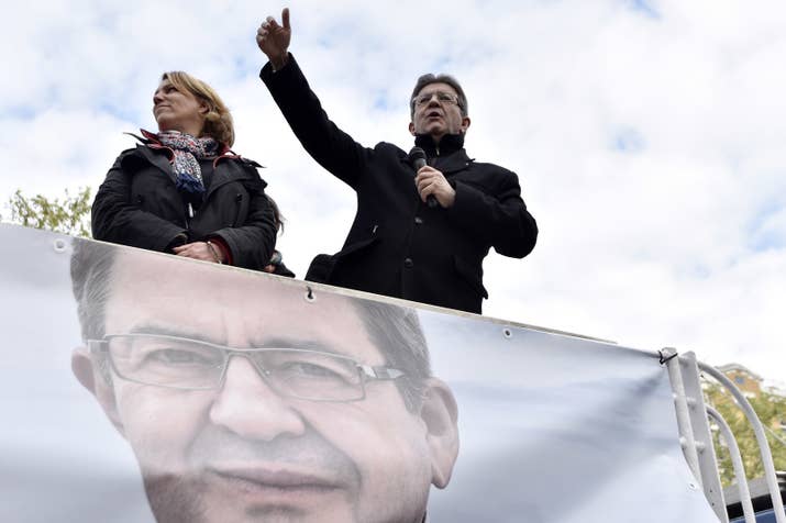 (In France, 'far-left' means to the left of the Socialists — he's allied with the French Communist Party.)