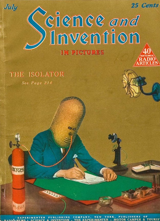 "The Isolator" was a helmet invented by Hugo Gernsback back in in 1925.