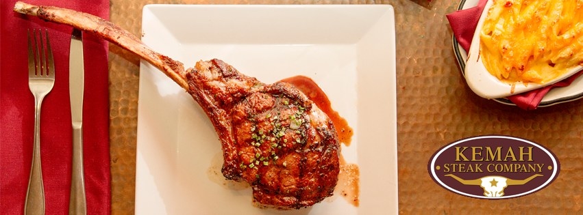 The "tomahawk" steak preparation is a signature of the Kemah Steak Company.