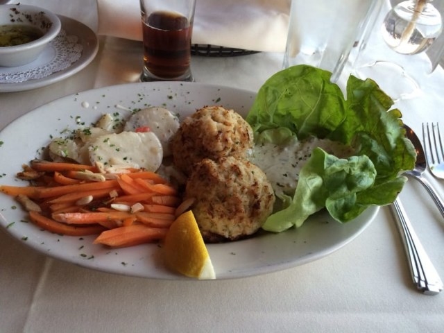 The crab cakes at Opus are a crowd favorite!