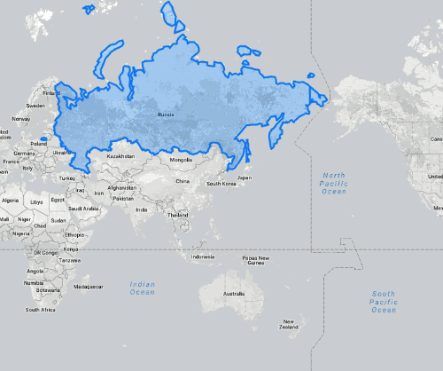 La projection de Mercator, qui est utilisée pour quasiment toutes les cartes en 2D que vous avez vues, ne représente en fait pas correctement les masses continentales. Elles sont étirées et déformées aux latitudes élevées, près des pôles.Le site TheTrueSize.com montre les tailles relatives des masses continentales, en corrigeant –malgré des imperfections– les déformations des cartes traditionnelles en projection de Mercator.
