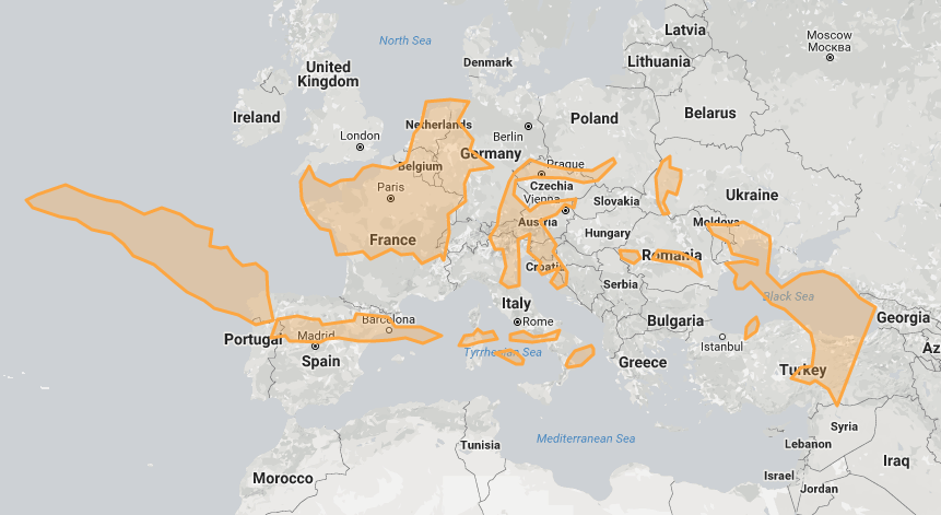 I randomly threw around random countries on the true size map
