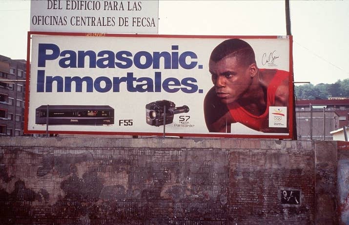 Publicidad de Panasonic en Barcelona en 1992.