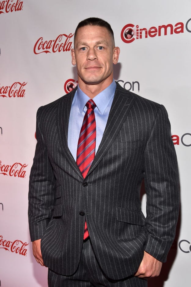 This is John Cena, a former pro wrestler who now acts in movies.