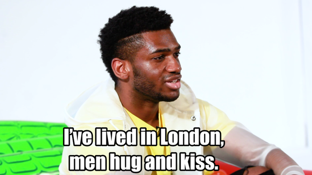 They brought up that in different cultures, affection between two black men isn't seen in a negative light.
