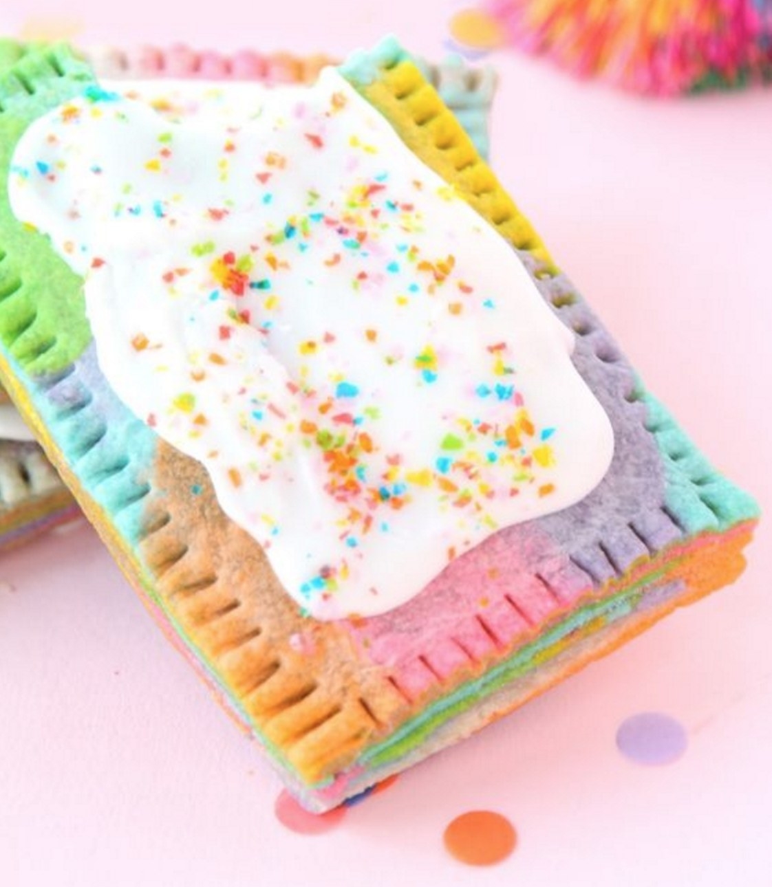 Rainbow marbled poptarts, filled with strawberry preserves and magic.