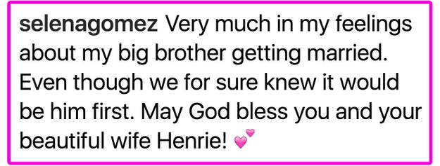Selena shared a bunch of photos on her Instagram account, alongside an adorable message of congratulations for her 