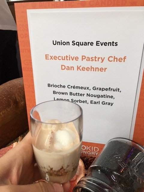 Layers of brioche cremeux, grapefruit, brown butter nougatine, lemon sorbet, and earl gray by Executive Pastry Chef Dan Keehner of Union Square Events