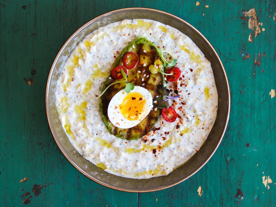 Someone likes to eat savory in the morning... The egg won't cook itself alone, but you know you can do that.