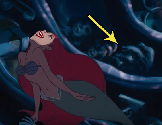 hidden disney characters in the little mermaid