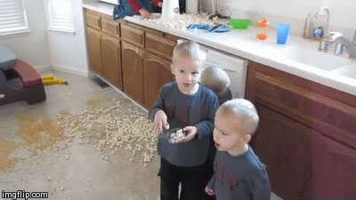 "I knew it was a bad idea to let them make their own lunch."