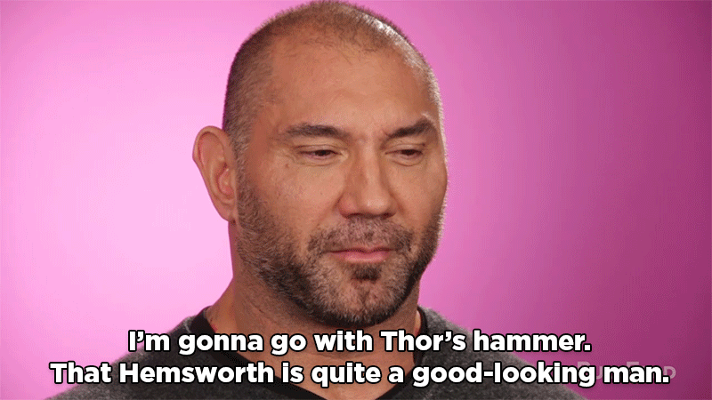 Dave: I'm gonna go with Thor's hammer. That Hemsworth is quite a good-looking man. Zoe: I'm not into S&M here. I would be massaged with Thor's hammer. Michael: I'm more of a thunking kind of guy. I think the hammer thing is good. Kurt: I guess, that's like stuff you used to play when you were a kid. Do you wanna suck snot from a... Uh, I'd go with the tickling rather than the hammer. Pom: It's kind of sexual, right? Like massaged with a — I don't know! Karen: I was feeling a little unnerved by the tickle by Wolverine, because you're just gonna get cut. How gentle can he go? Because if you could be really gentle, then I choose that.