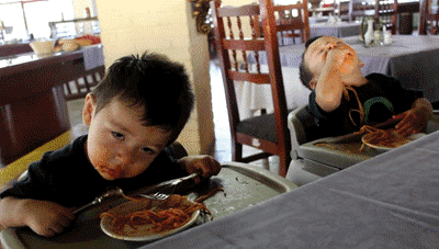 'Mmm bland spaghetti again, thanks babe'