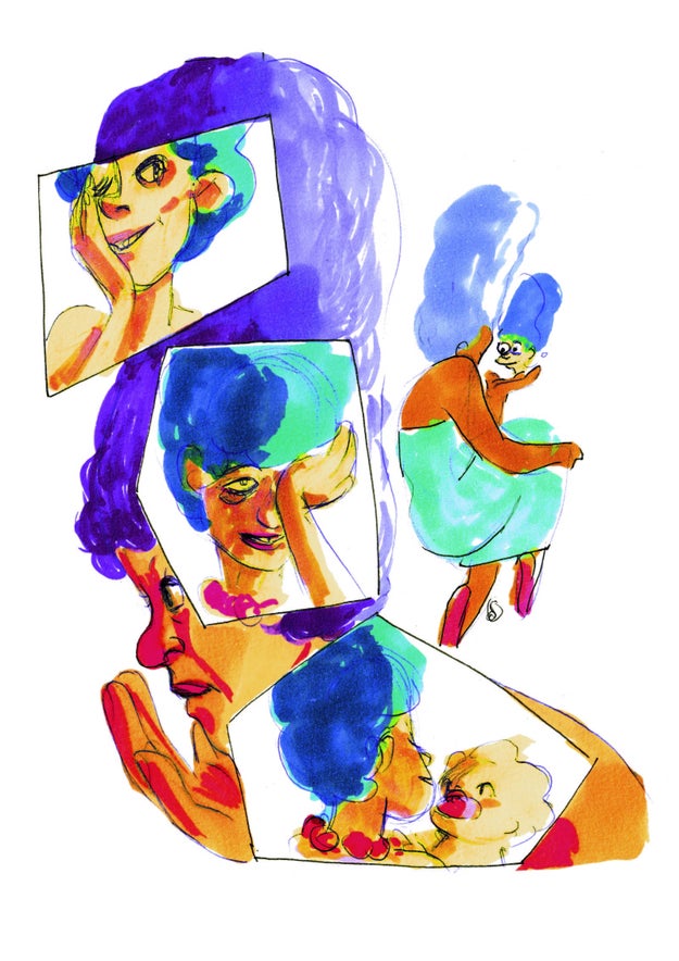 Soolagna's art imagines a world in which Marge didn't act as an ancillary to Homer. 