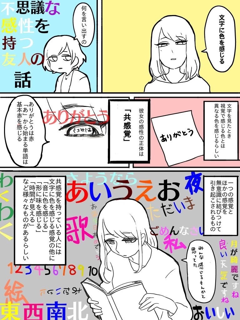 文字に色を感じる 共感覚とはなにか イラストで理解を深める