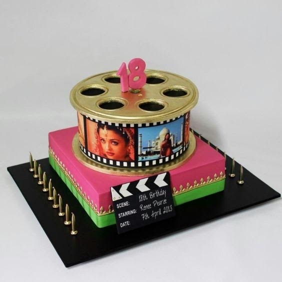 Another one to delight the one addicted to movies. Shaped like a movie reel, this colourful cake can go for any occasion like birthdays, Valentine’s days, anniversary or any other occasion.