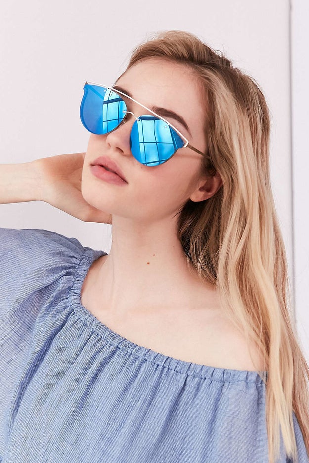 Cat-eye sunglasses so no one can see you creeping over their shoulder staring at their texts.