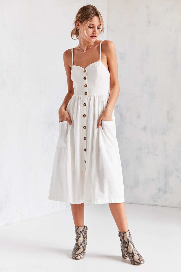 A white dress with pockets for when you brunch hardcore on Saturday. Don't be ashamed, we all do it.