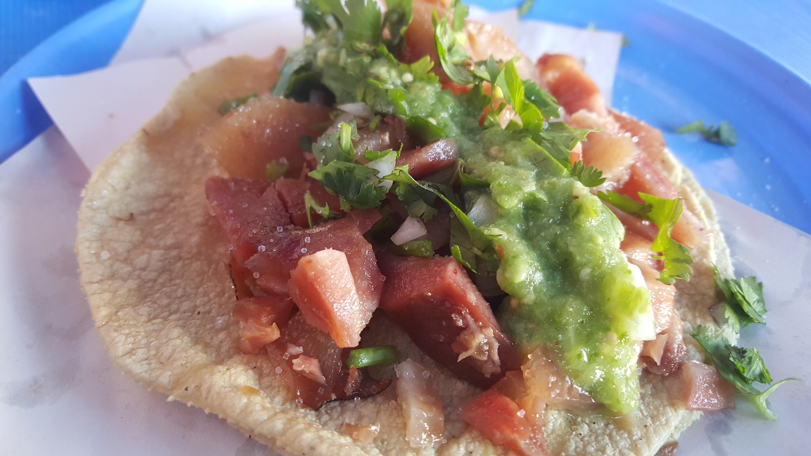 Vas a encontrar muchas carnitas, muchos taqueros y a muchos predicadores de este delicioso platillo en la Agrícola Oriental, pero el templo oficial de las carnitas más deliciosas no sólo de este barrio, sino probablemente de todo el DF (o bueeeeeno pues, CDMX) está ubicado en la Oriente 253 casi esquina con la Sur 24. La razón por la que El Tierno es un puesto TOPS que se diferencía de todos los demás, es porque los taqueros son carniceros du nacimento que además son sus propios proveedores y eligen las mejores partes del cerdo para proveernos de estas carnitas rosadas que mantienen calientes al vapor, después de obviamente cocinarlas en el cazo. Por favor, hazte un paro y no pidas "Pork Belly", acá se le dice barriga y es como besar ángeles en cada mordida.