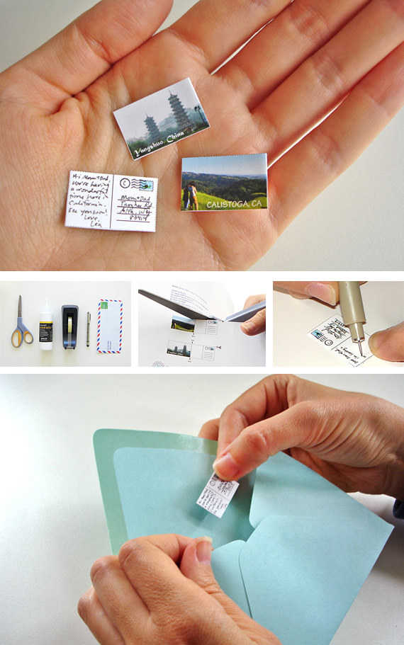 this artist literally sends tiny letters and packages around the world. Check it out here!