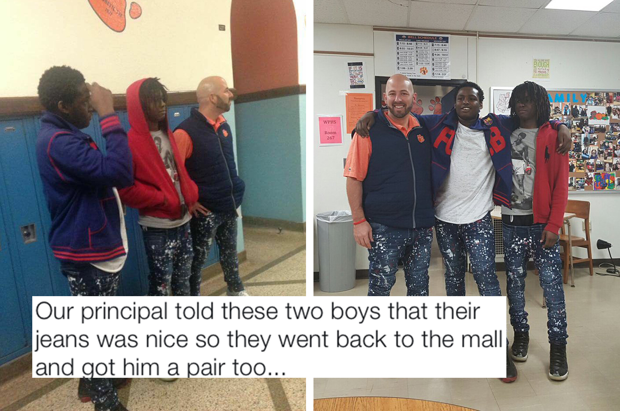 These Teens Bought Matching Jeans For Their Principal And It's So Pure