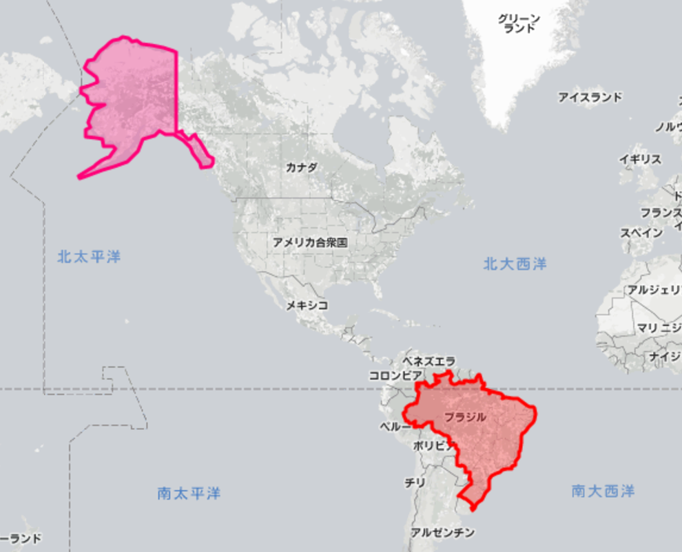 今までずっと騙されてた 地図ではわからない 本当の国の大きさ