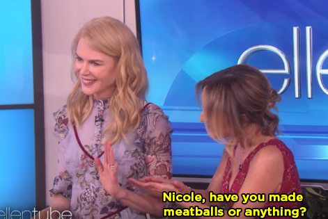 This is when Giada started to throw shade AT NICOLE KIDMAN, implying she's bad at making meatballs.