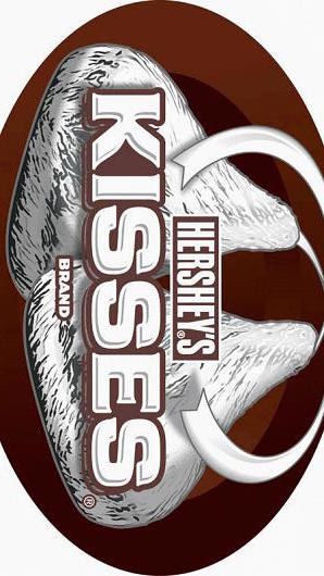 The Hershey&#x27;s Kisses label at a right angle