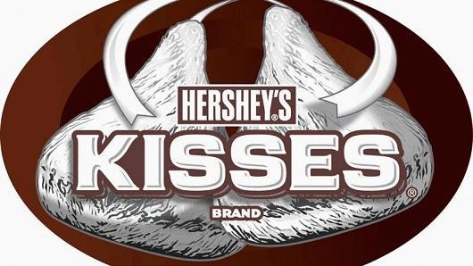 Close-up of Hershey&#x27;s Kisses label