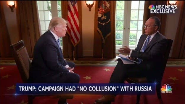 President Trump talking to NBC’s Lester Holt.