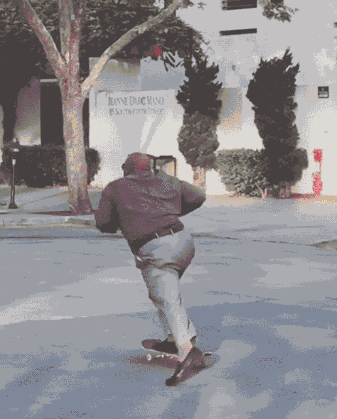 So who is the mystery skater man? According to Harris Miller who took the video, the skateboarder's name is Joe "Big Wheels" Dravis. Miller says Dravis is super popular with his crew of Baltimore, Maryland, neighborhood kids. "He doesn't own a skateboard himself anymore," Miller told BuzzFeed. "He says he's been to busy paying for other things to buy a nice one of his own, but whenever he stops where we are hanging out, we always insist he shows us a trick on one of our boards! Me and some of the other guys who know him are trying to pool some money together to buy him a nice board."