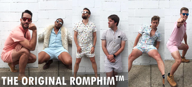 That's right, y'all — the RompHim is crashing into summer 2017 like the Kool-Aid guy, but with more sexy man thigh.