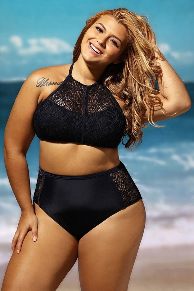 This sexy all black two-piece for some cute beach pics.