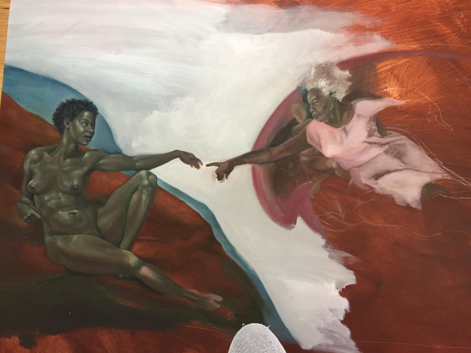 Afro-Latina artist reimagines Michelangelo's The Creation of Adam