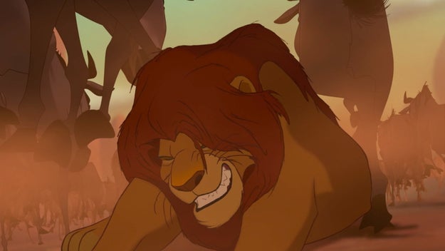 Mufasa, the brave hero that he is, dives straight into the middle of the stampede.