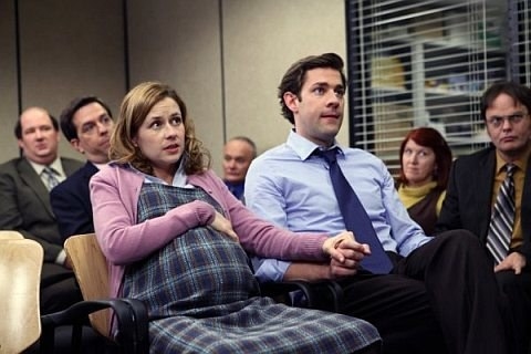 Pam finally has her baby, she tries to stall as long as she can but finally is rushed to the hospital by Jim and Michael. After spending a whole day in labor she finally has the baby, Ci Ci Halpert.