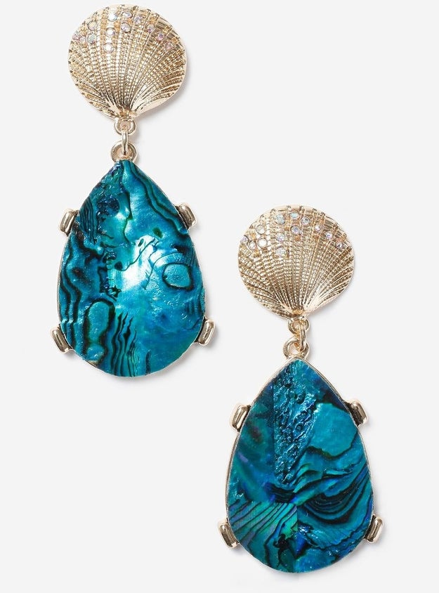 Gorgeous mermaid-inspired earrings you won't have to ~shell~ a lot of money out for.